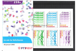 Nederland NVPH M259a+b (PZM259a+b) Postfris Postzegelmapje Zegels uit postzegelboekje "10 maal Gefeliciteerd" (PB76) 2002