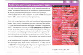 Nederland NVPH M213 (PZM213) Postfris Postzegelmapje Felicitatiepostzegels 1999