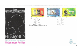 Nederlandse Antillen (Postdienst) NVPH E185 (E185PO) Onbeschreven 1e Dag-enveloppe 25 jaar Amnesty International 1986