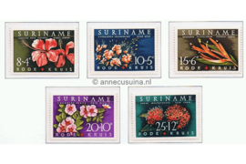 Suriname NVPH 379-383 Postfris Rode Kruis Surinaamse bloemen 1962
