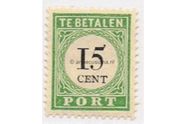 Curaçao NVPH P15 Ongebruikt (15 cent) Cijfer en waarde in zwart 1892-1898