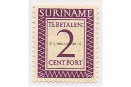 NVPH P48 Postfris (2 cent) Cijfer en waarde in rechthoek. Inschrift Suriname 1956