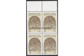 Nederlandse Antillen NVPH 504 Postfris (15+7 cent) (Blokje van vier) MET VELRAND Cultuur 1975