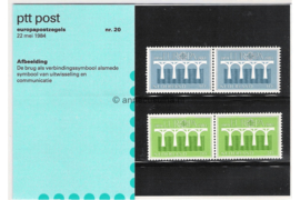 Nederland NVPH M20 (PZM20) Postfris Postzegelmapje Europa, 25 jaar C.E.P.T. 1984