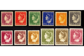 Curaçao NVPH 141-152 Ongebruikt Koningin Wilhelmina Konijnenburg 1941-1942