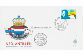 Nederlandse Antillen (Windroos) NVPH E58 (E58Wa) Onbeschreven 1e Dag-enveloppe 15 jaar Statuut voor het Koninkrijk 1969
