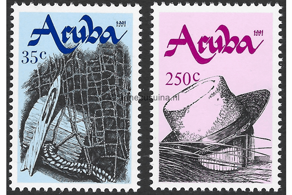 Aruba NVPH 95-96 Postfris Arubaanse handenarbeid 1991