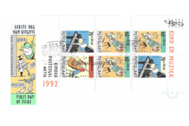 Nederland NVPH E302a Onbeschreven 1e Dag-enveloppe Blok Kinderzegels 1992