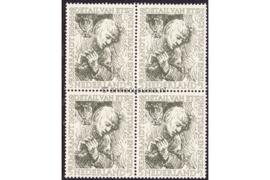 Nederland NVPH 672 Postfris (5 + 3 cent) (Blokje van vier) Zomerzegels (Rembrandt) 1956