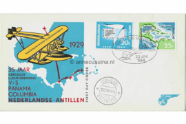 Nederlandse Antillen NVPH E30d (Uitgave Pan American Airways met watervliegtuig boven Amerika Onbeschreven 1e Dag-enveloppe 35 jaar luchtvaartverbinding USA-Curaçao 1964