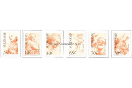 Republiek Suriname Zonnebloem 342-347 Postfris De 500-ste geboortedag van de Italiaanse schilderRafaël 1983