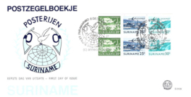 Republiek Suriname Zonnebloem E10 B Onbeschreven 1e Dag-enveloppe Postzegelboekje 1b 1976