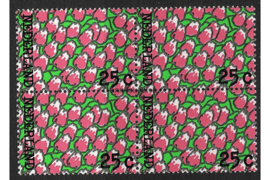 Nederland NVPH 1025 Postfris (25 cent) (Blokje van vier) Bloemenexport, tulpenveld 1973