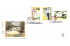 Aruba NVPH E62 Onbeschreven 1e Dag-enveloppe America-zegels UP AEP, Nationale klederdracht 1996
