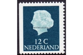 Nederland NVPH 618J Gestempeld Linkerzijde ongetand; Gewoon papier (12 cent) Koningin Juliana (en profil) 1953-1967