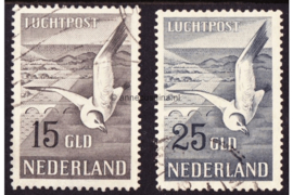 EXCLUSIEF! Nederland NVPH LP12-LP13 Gestempeld FOTOLEVERING Zeemeeuw 1951