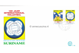 Republiek Suriname Zonnebloem E180 Onbeschreven 1e Dag-enveloppe 100 jaar Internationaal Volleybal 1995