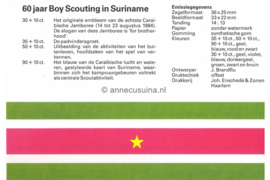 Republiek Suriname Zonnebloem Presentatiemapje PTT nr 6 Postfris Postzegelmapje 60 Jaar Padvinderij in Suriname 1984