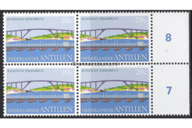 Nederlandse Antillen NVPH 500 Postfris (20 cent) (Blokje van vier) MET VELRAND Bruggen 1975