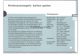 Nederland NVPH M89 (PZM89) Postfris Postzegelmapje Kinderzegels, buitenspelen 1991