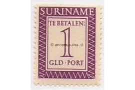 NVPH P57 Postfris (1 gulden) Cijfer en waarde in rechthoek. Inschrift Suriname 1956