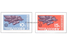 Indonesië Zonnebloem 590-591 Postfris Expressezegels, jaartal 1967 in vijfhoek 1967