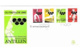 Nederlandse Antillen (Postdienst) NVPH E133 (E133PO) Onbeschreven 1e Dag-enveloppe Olympiade 1980
