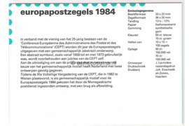 Nederland NVPH M20 (PZM20) Postfris Postzegelmapje Europa, 25 jaar C.E.P.T. 1984