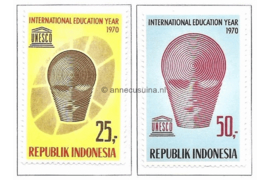 Indonesië Zonnebloem 688-689 Postfris Opvoeding onder auspiciën van de UNESCO 1970