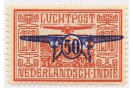 Nederlands-Indië NVPH LP17 Ongebruikt Opdruk in violetblauw op luchtpostzegel der uitgifte 1928