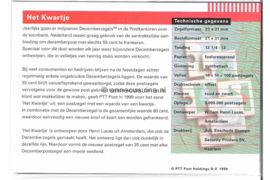 Nederland NVPH M201 (PZM201) Postfris Postzegelmapje "Het Kwartje" 1999