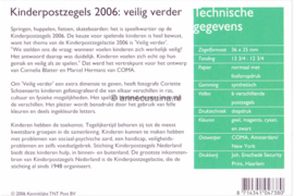 Nederland NVPH M343 (PZM343) Postfris Postzegelmapje Kinderpostzegels, veilig verder 2006