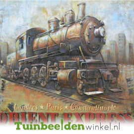 Metalen schilderij "De ouderwetse trein" TBW002322