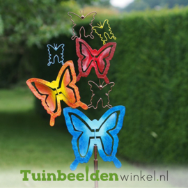 Metalen vlinders als tuinsteker ''Gekleurde vlinders'' TBW16209