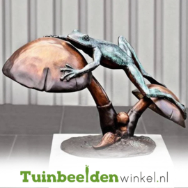 Tuinbeeld kikker ''Kikker op paddenstoel​'' TBW37285