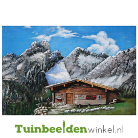 3D schilderij "Huisje in de bergen" TBW001433