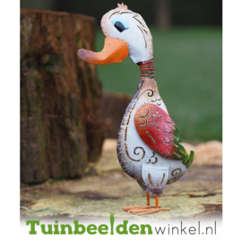 Metalen tuinbeeld figuur ''De jolige eend'' TBW16043