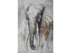 Olieverf schilderij dieren ''De majesteuze olifant'' TBW005852sc