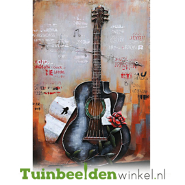 Metalen schilderij ''De gitaar'' TBW001149