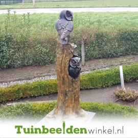 Beeld uil ''Bronzen uilenboom met twee uilen'' TBW37230