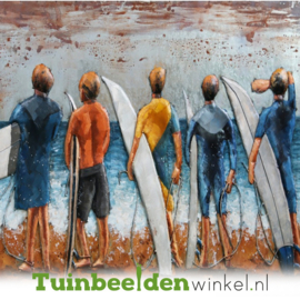 NR 1 | Metalen schilderij "De 5 surfers" TBW002135