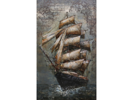 Metalen schilderij "Zwart schip" TBW001721
