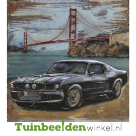 Auto schilderij "Mustang voor de Golden gate bridge" TBW000888
