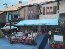 Metalen schilderij "Bar restaurant Flores" TBW001894