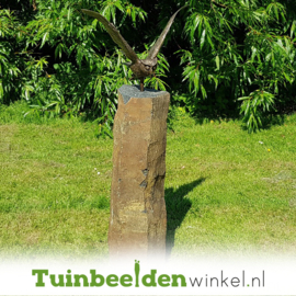 Beeld uil ''bronzen beeld uil op basalt sokkel'' TBW1252br