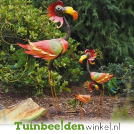 Metalen tuinbeeld figuur "Flamingo donker middel " TBW16050me
