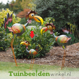 Metalen tuinbeeld figuur ''De dappere vogel - klein'' TBW16125