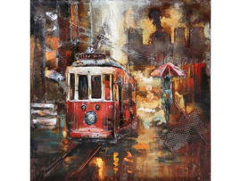 Metalen schilderij "De tram" TBW60600117sc