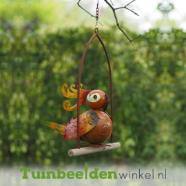 Metalen tuinbeeld figuur "Het swingende vogeltje" TBW16038-1