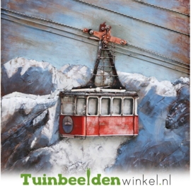 Metalen schilderij ''De skilift'' TBW001133